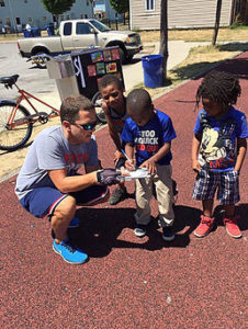 Chill Kneeling with kids